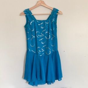 blue figure skating dress